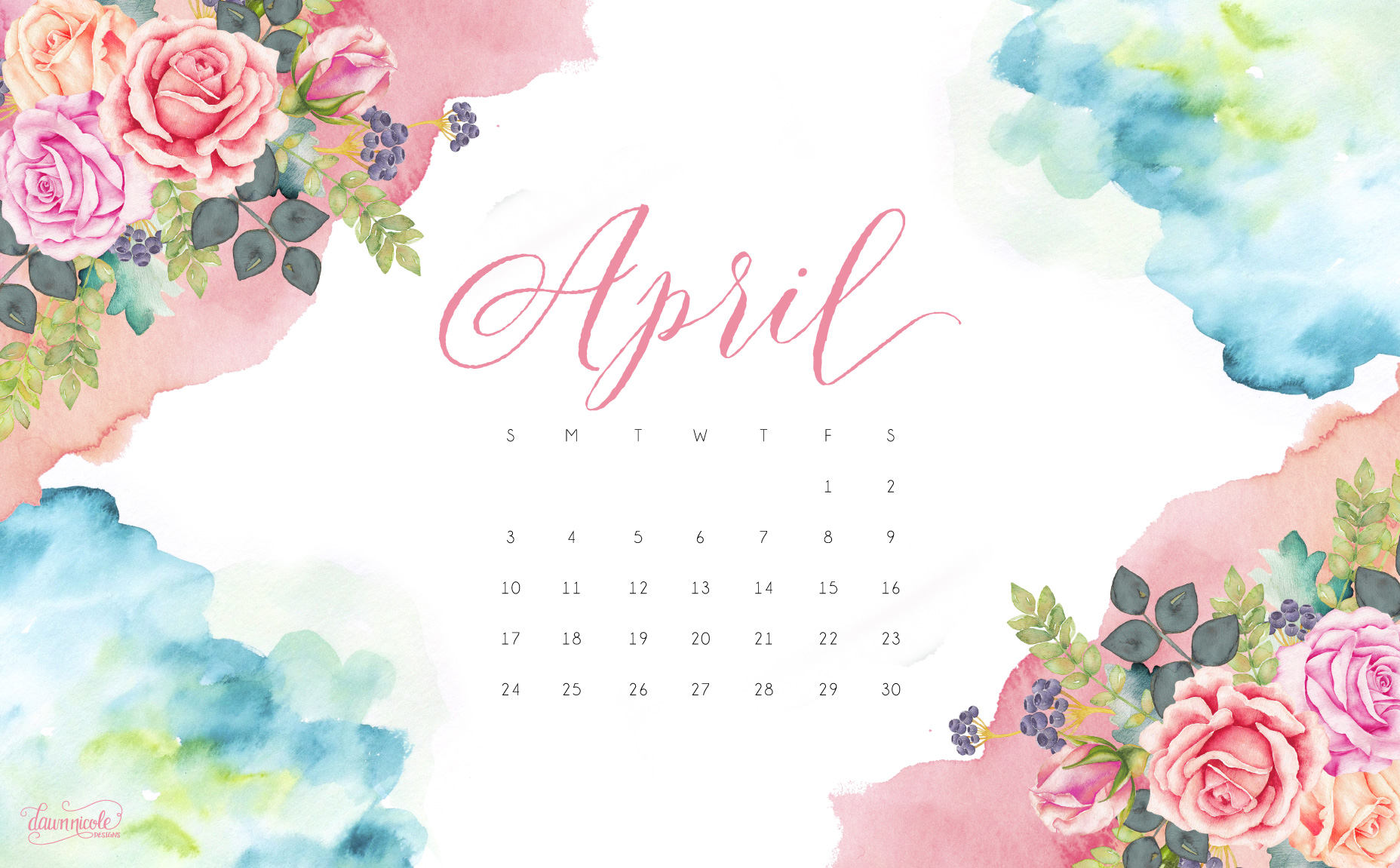 April 2016 Calendar Tech Pretties Dawn Nicole Designs