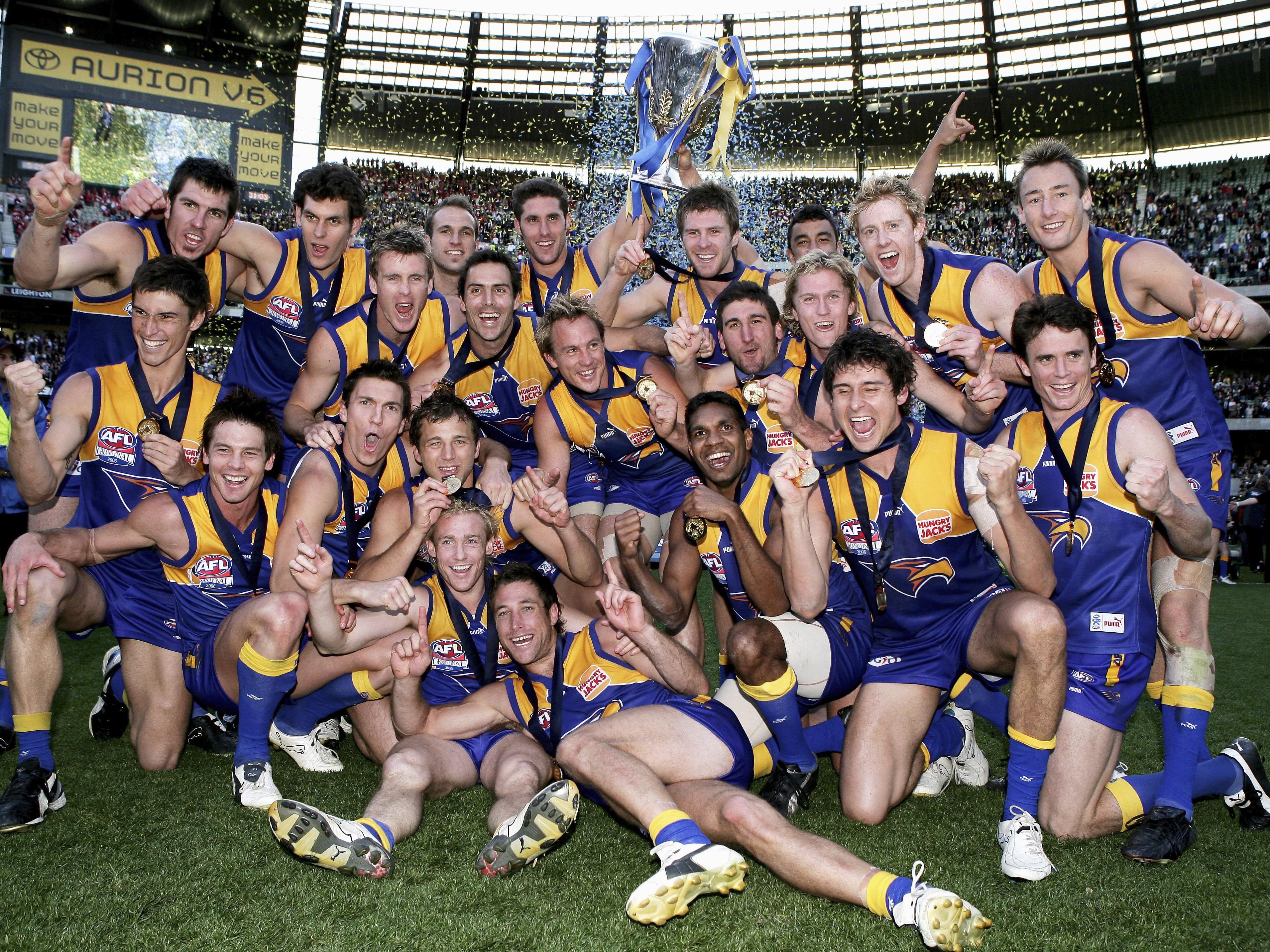 West Coast Eagles Players Celebrate After Winning The   2018 Afl