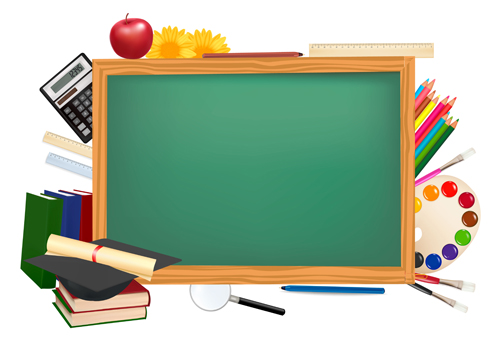 School Elements Background Vector