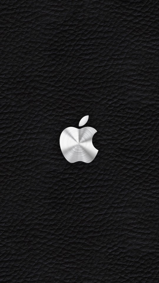 Apple Logo With Leather Background Wallpaper iPhone