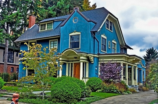 Victorian Houses Usa Oregon Wallpaper