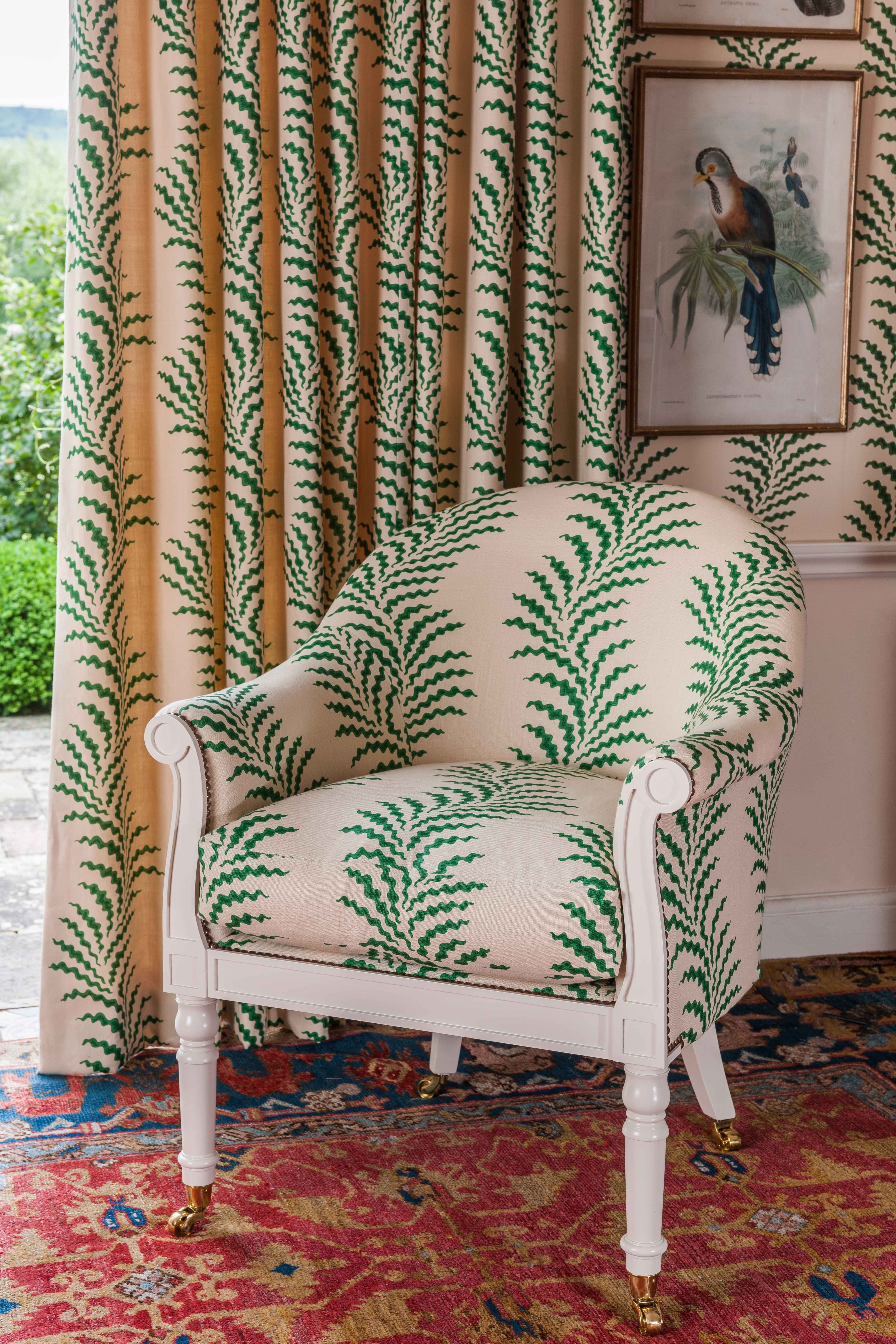 Soane Britain S Spoonbill Chair Upholstered In Scrolling Fern