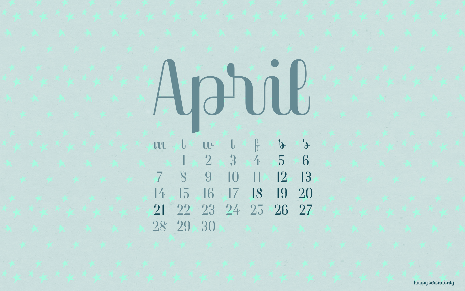 April Wallpaper Calendar