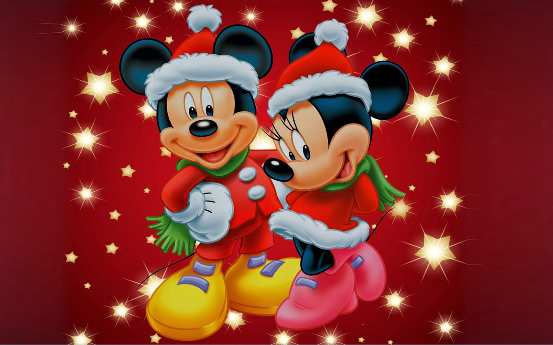 Mickey And Minnie Mouse Christmas Theme Desktop Wallpaper Hd For