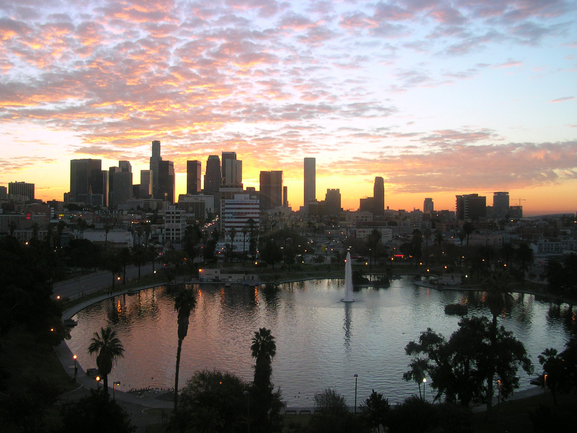 Los Angeles Skyline Desktop Wallpaper For HD Widescreen And