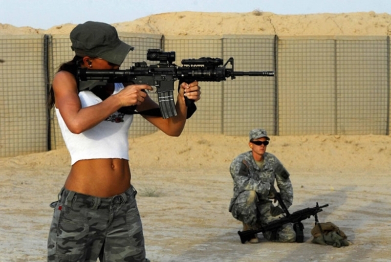 Female Soldiers With Guns