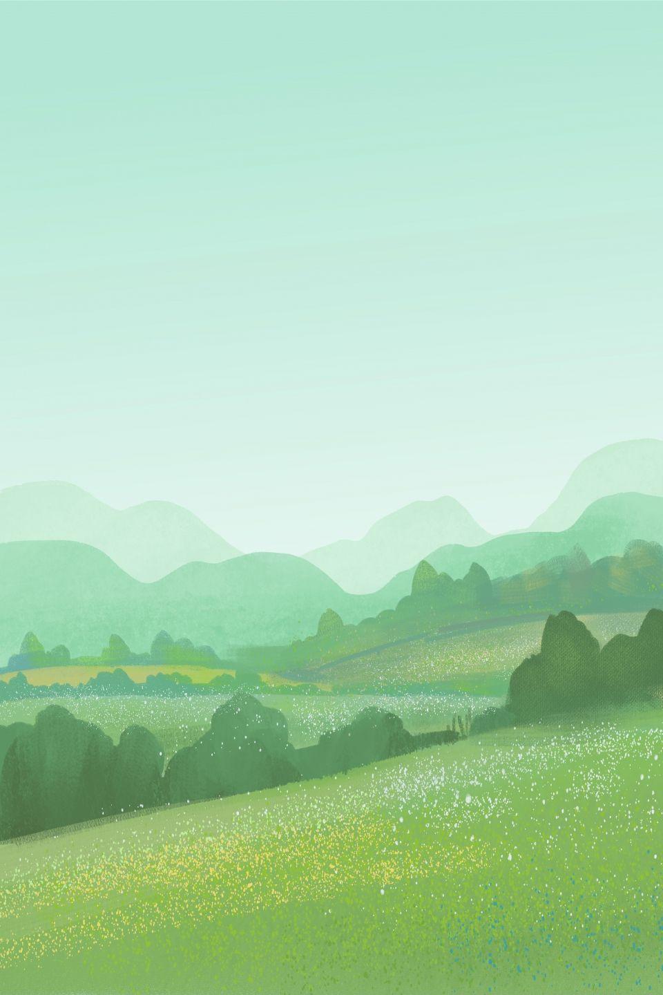 Spring Green Fresh H5 Background Wallpaper Image For