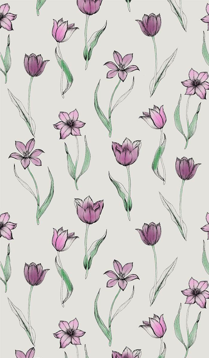 🔥 Free download Watercolor tulips Wallpaper Watercolor tulips Floral ...