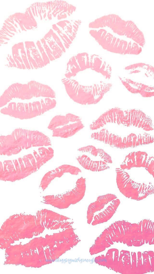 Pink Lips Kisses Lip Wallpaper Iphone Background Cute Girly With