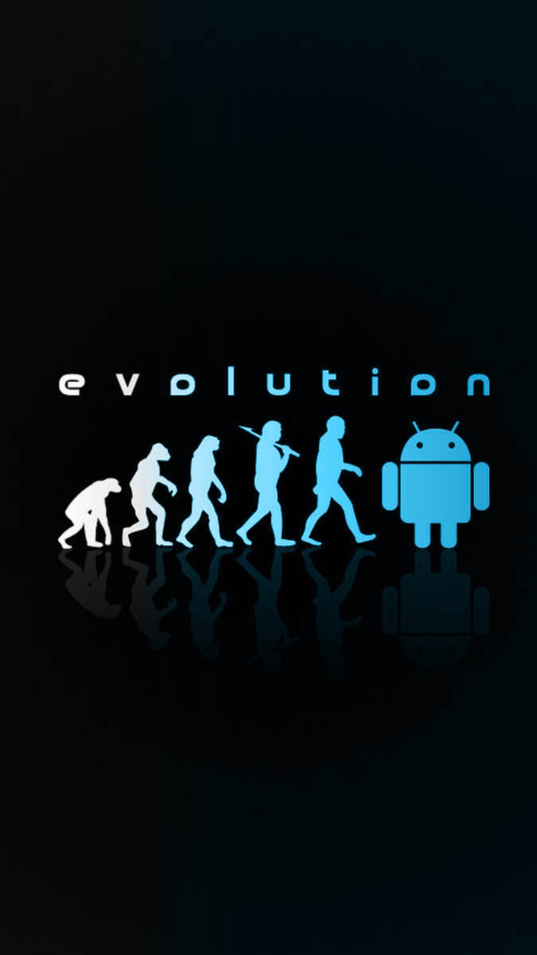 Android Evolution Neon Blue Wallpaper