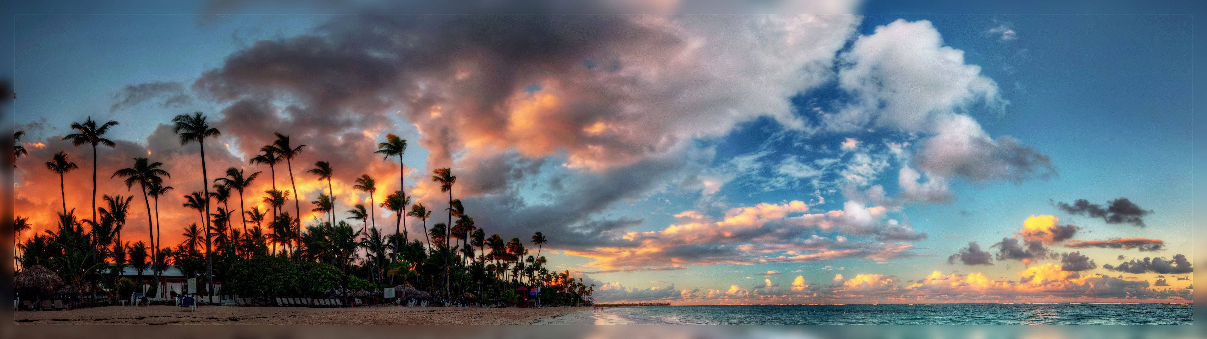 HD Dual Monitor Wallpaper Blue Desktop