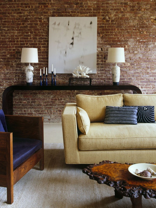 Brick wallpaper design in living room Brick Wallpaper Pinterest