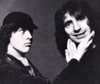 Acdc Bon Scott And Angus Young Monochrome Wallpaper