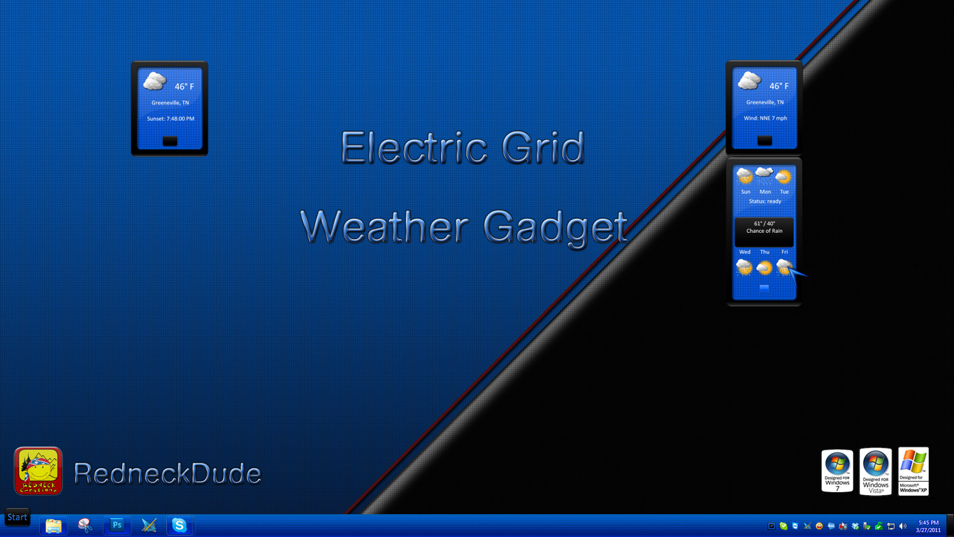 WinCustomize Explore Desktop Gadgets Electric Grid Weather Gadget