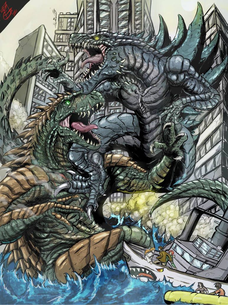 Zilla Jr V A Rex Battle In Nyc By Gabe Tke Godzilla All