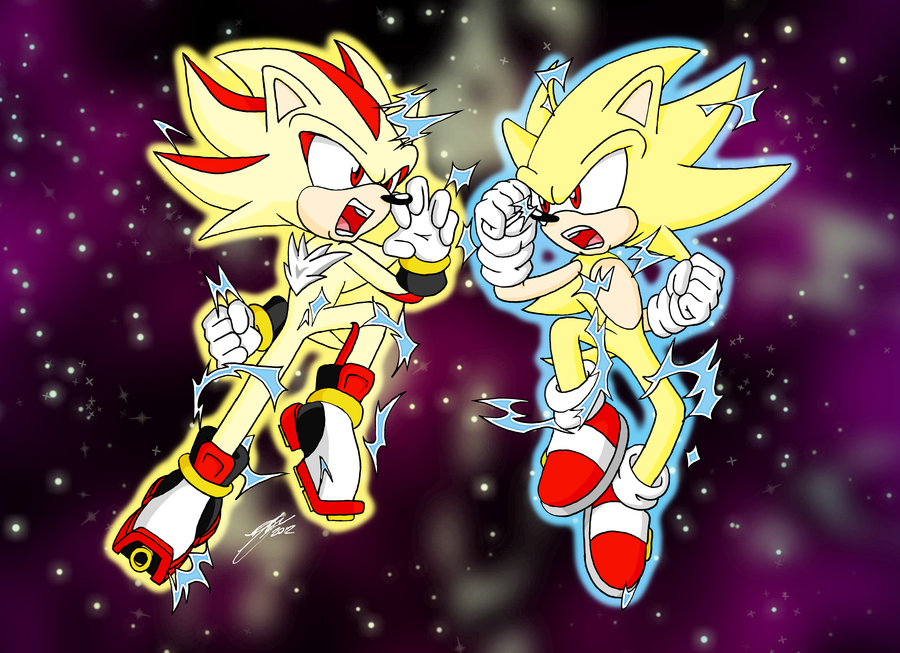 Hyper Sonic Vs Shadow By Sonicguru