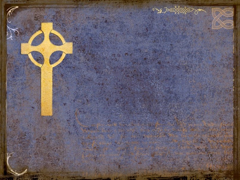 Celtic Cross Wallpaper Over Grungy