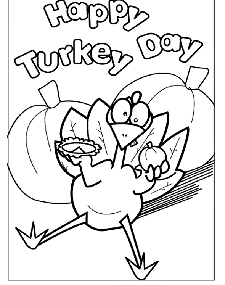 Happy Turkey Day Coloring S For Toddlers