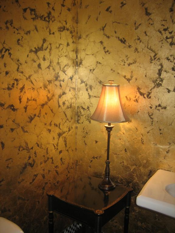 Faux Gold Leaf Wallpaper Distressed On Black