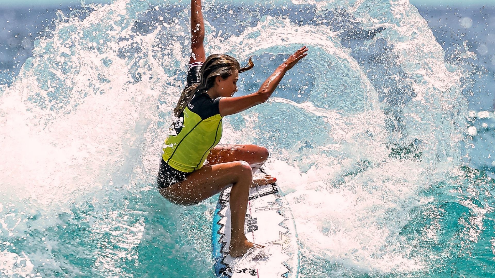Motivational Surfer Surfing Water Splashing