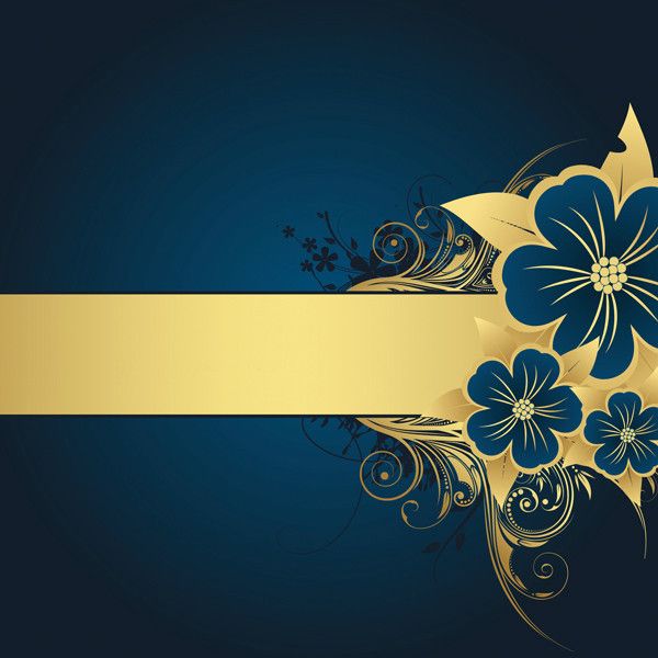 Blue Gold Flower Flourish Background X Paper Liked On