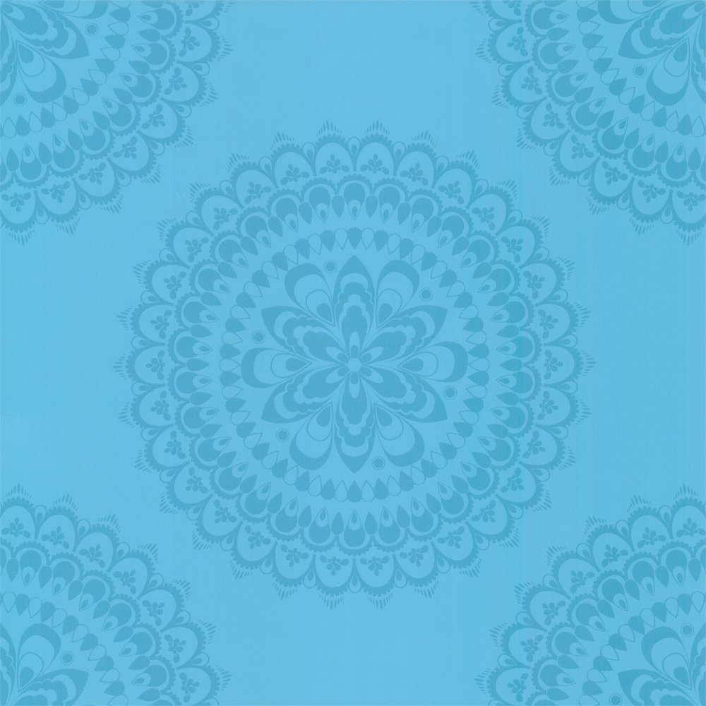 Designer Selection Aqua Medallion Wallpaper Blue 01429med