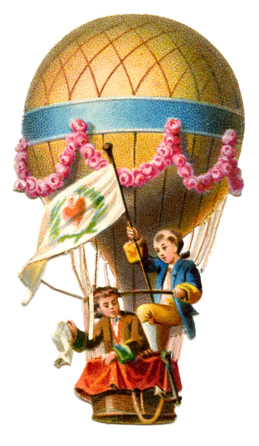 Vintage Graphic Hot Air Balloon The Graphics Fairy