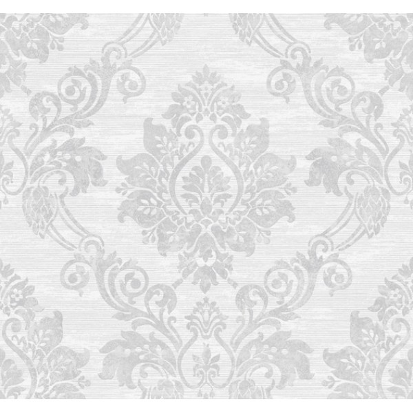 Contemporary Glitter Large Damask Wallpaper Charcoal