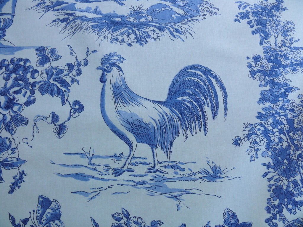 Kravet Pierre Deux Alverra Toile Print Rooster Blue Bty