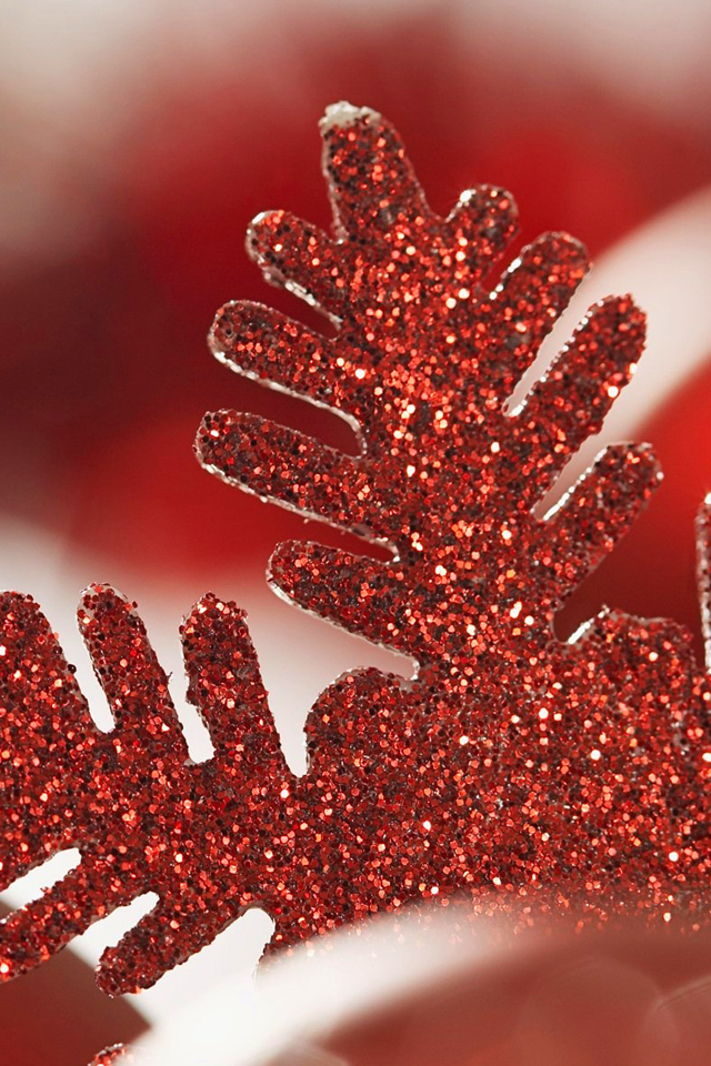 Red Glitter Christmas Tree iPhone Wallpaper