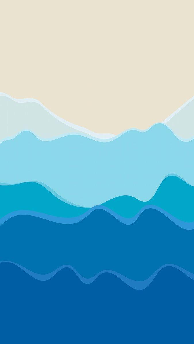 Blue iPhone Wallpaper Ocean Wave Design Image By Rawpixel