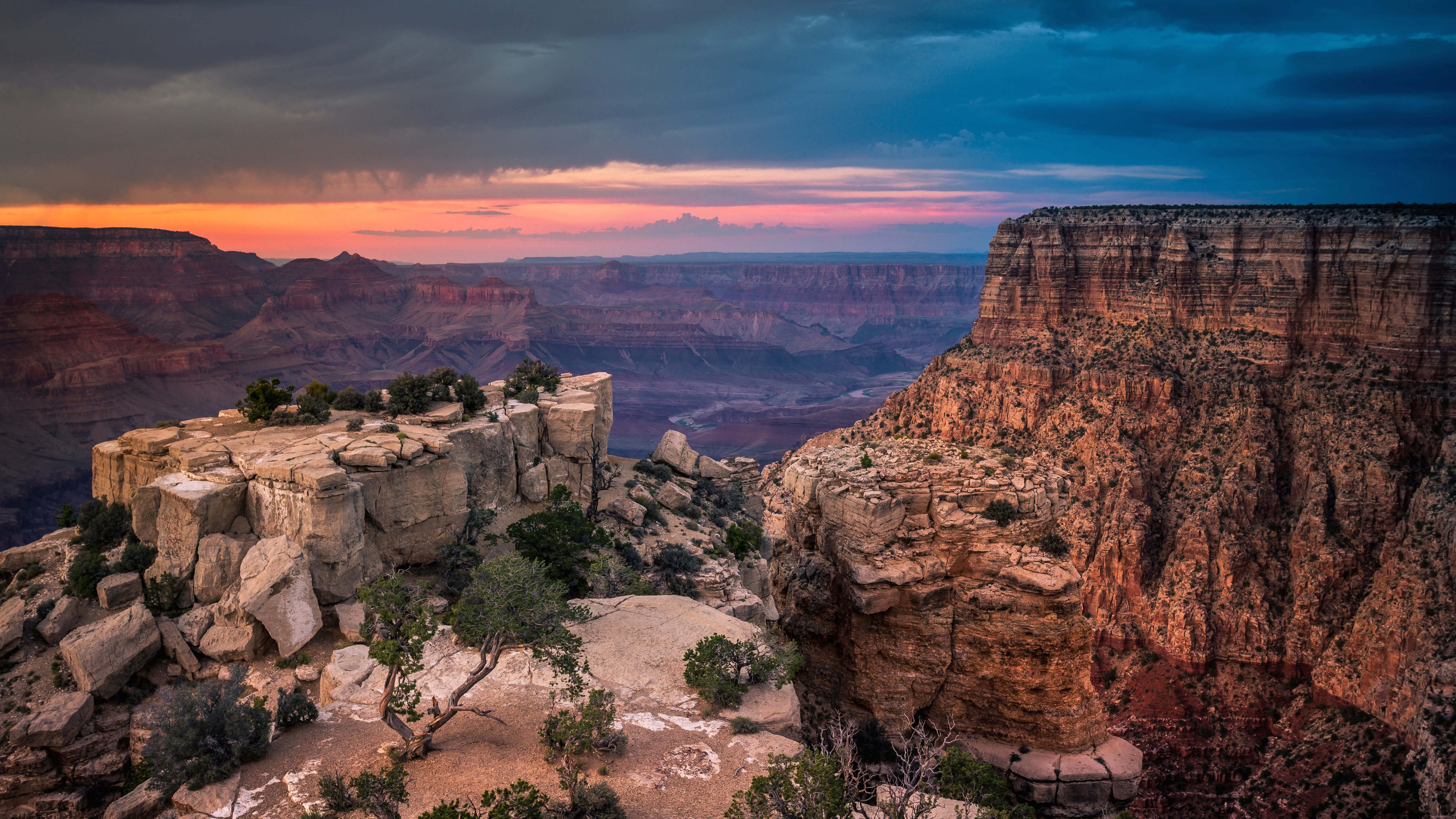 Download Sunset At The Grand Canyon HD wallpaper for 4K 3840 x 2160