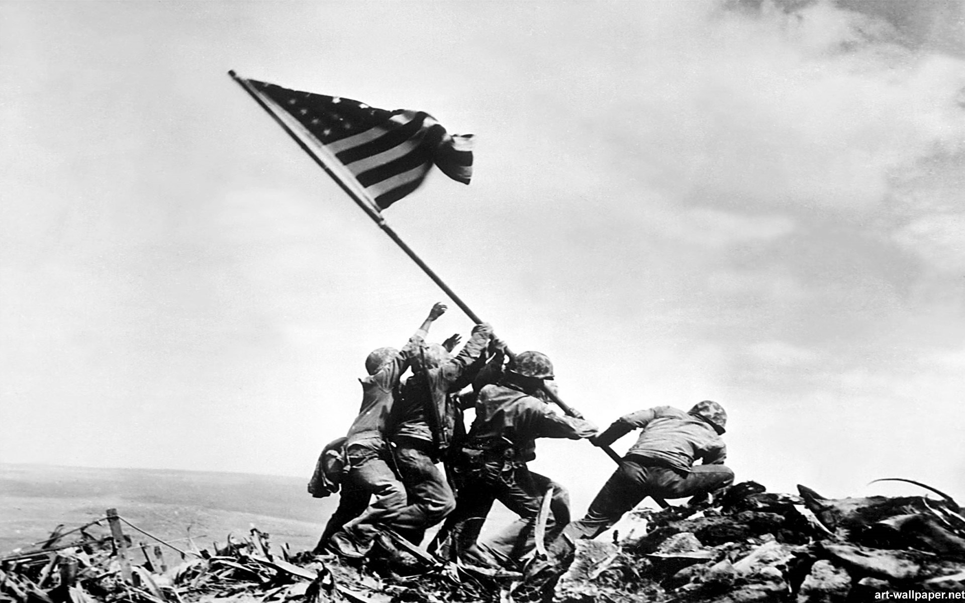 Raising The Flag On Iwo Jima Wallpaper Poster Art Print Photography