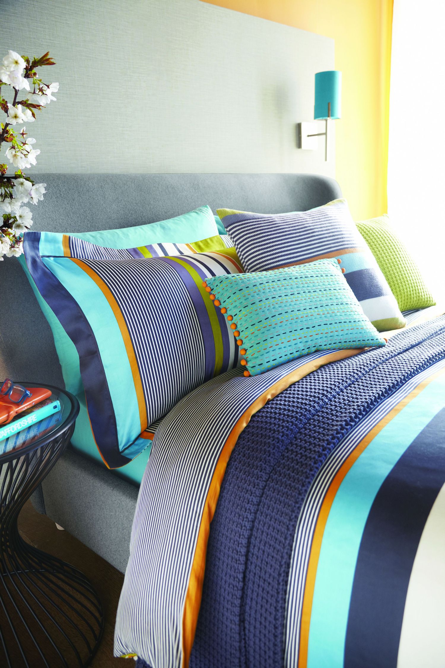 All Brands Harlequin Bali Stripe Charcoal Bedding