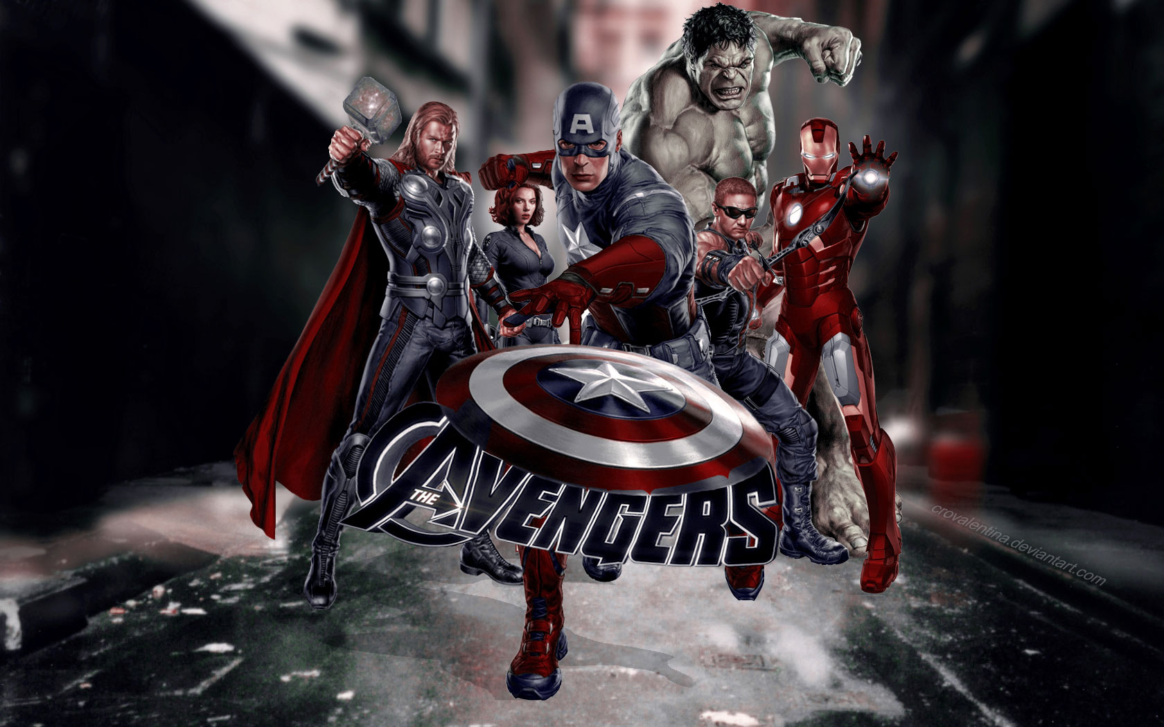 Hawkeye Hulk Captain America Black Widow Thor Iron Man Wallpaper
