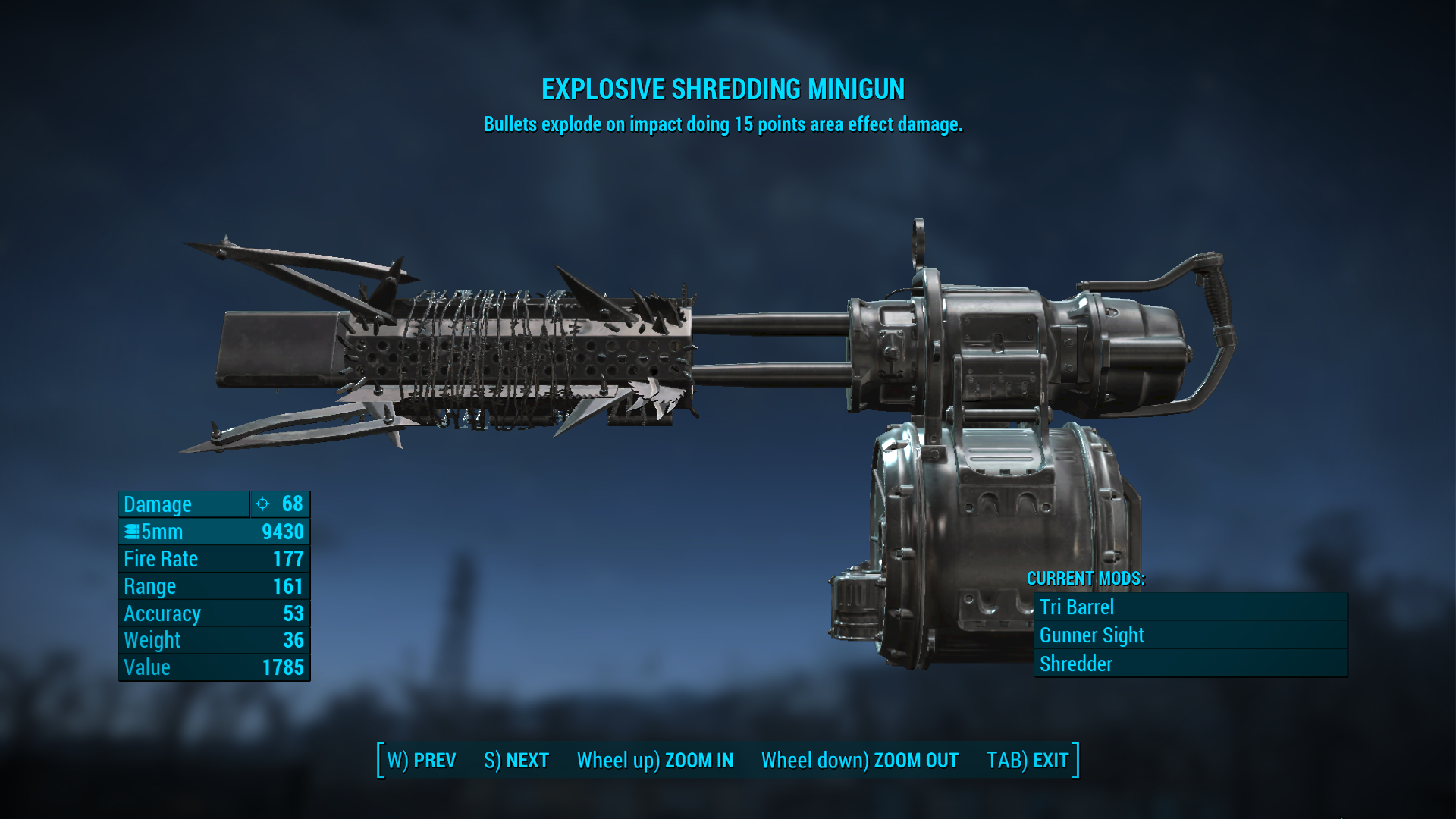 Chrome Minigun Fallout4 Mod