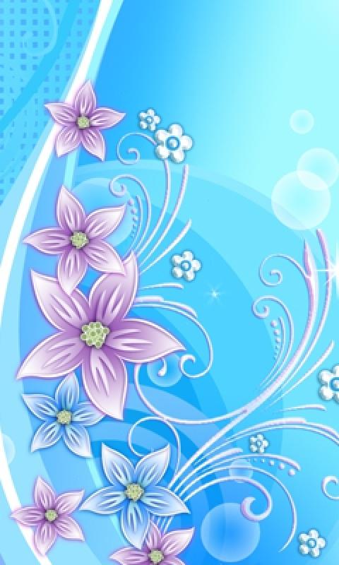 Pretty Blue Flowers Mobile Phone Wallpaper X HD