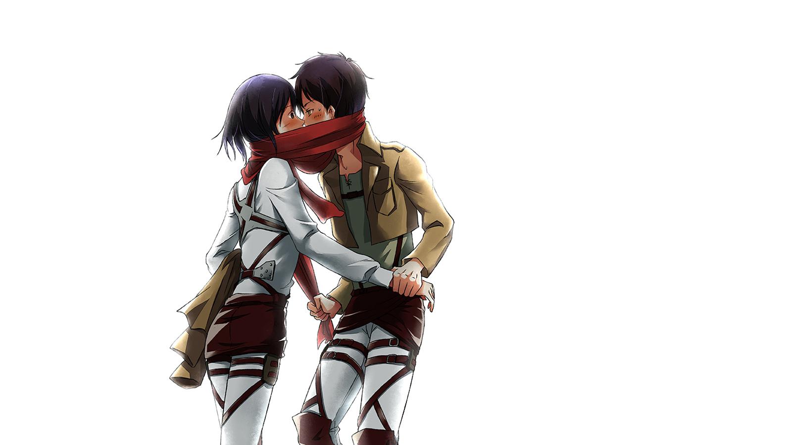 HD Wallpaper Mikasa Eren Kissing Sweet Couple