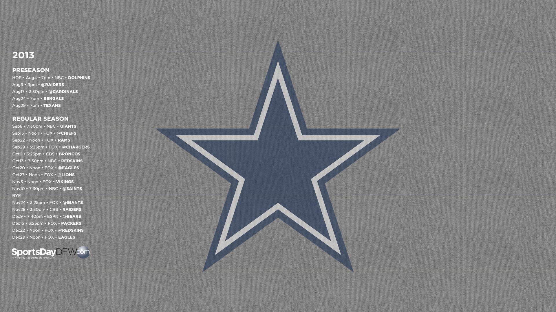Dallas Cowboys schedule wallpapers for your iPhone iPad and desktop 1920x1080