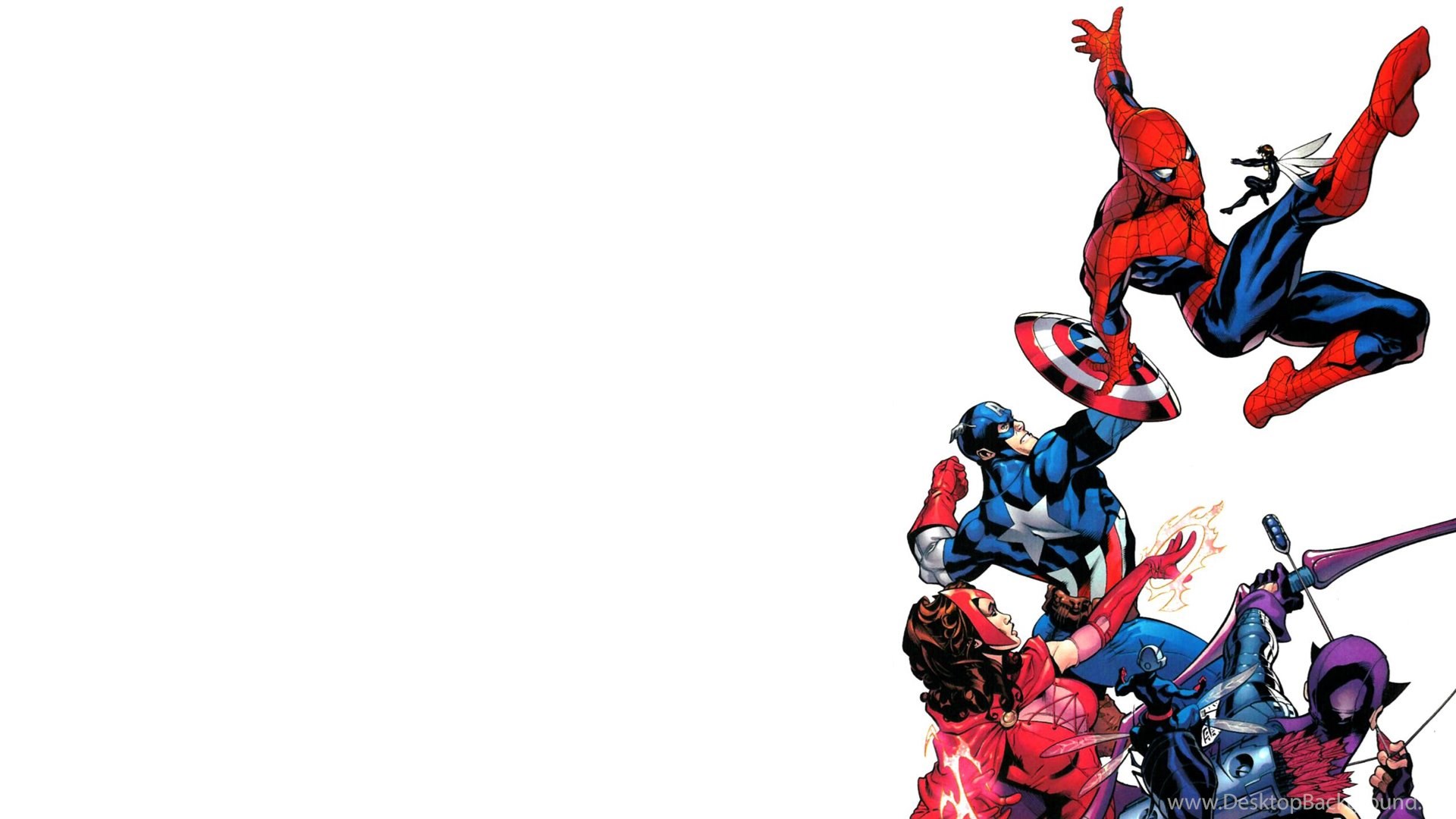 Spider Man Captain America White HD Wallpaper Cartoon Ic