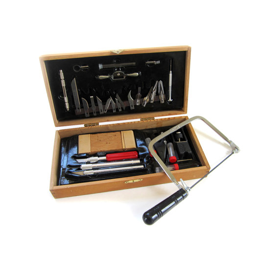 Vintage X Acto Deluxe Hobby Craft Tool Set For Drafting Scrapbooking