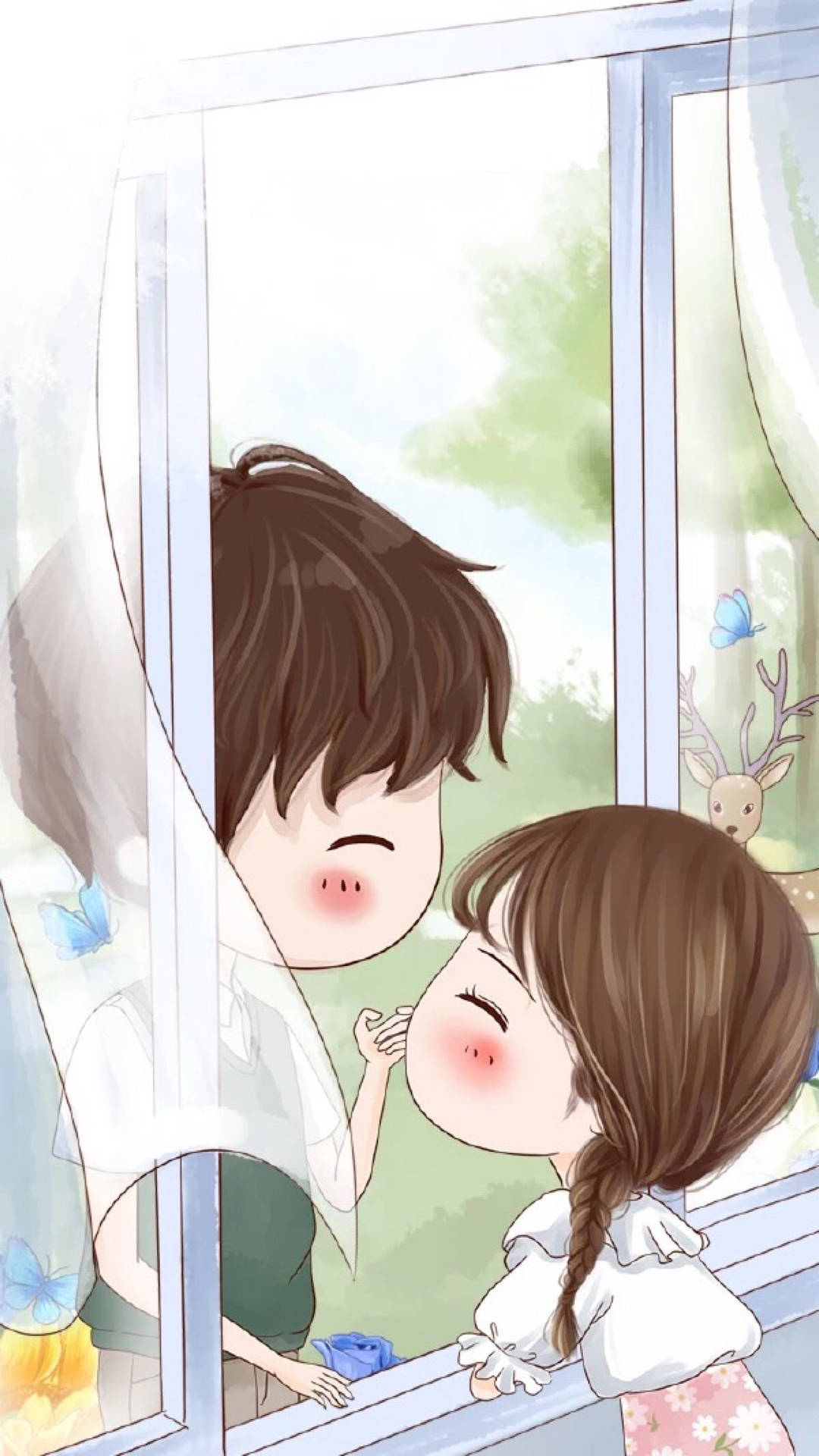 Cute Couples Cartoon Picture Wallpaper