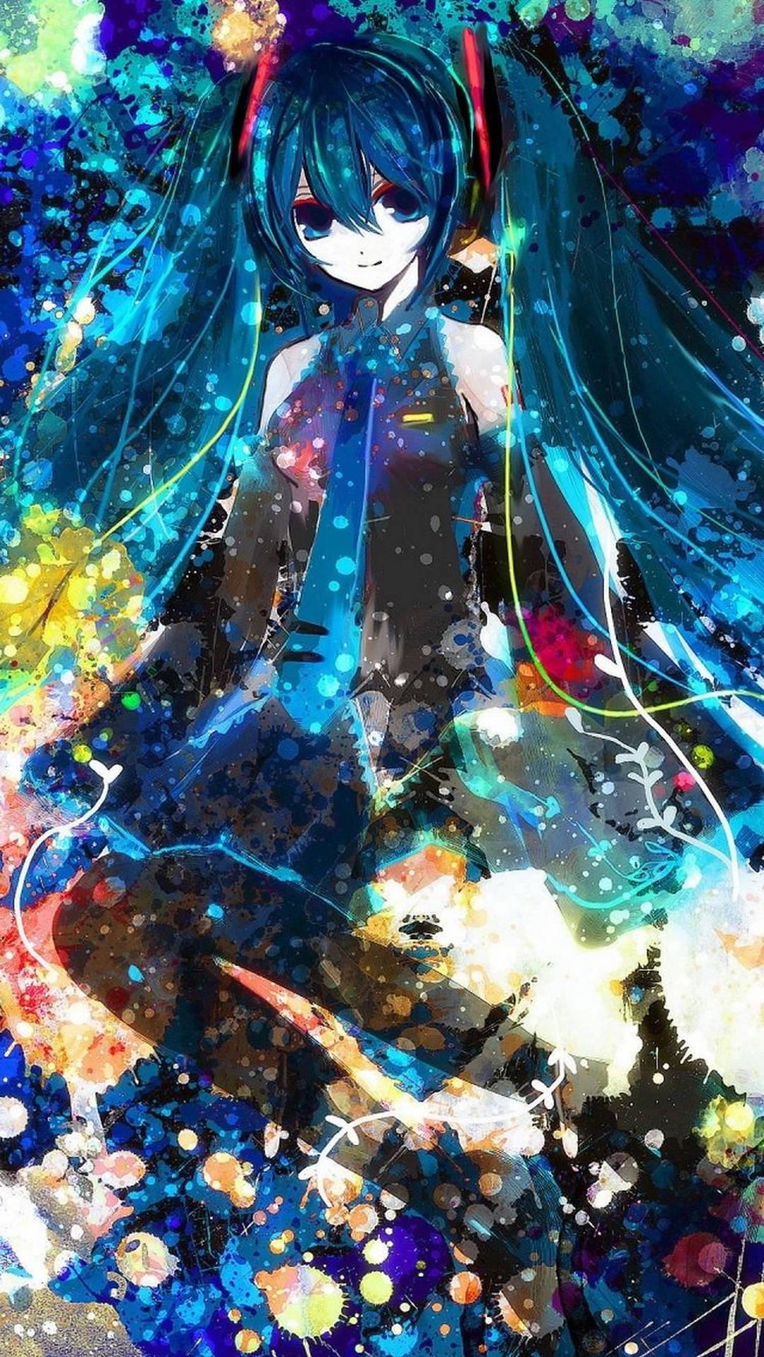 Hatsune Miku Painting Anime iPhone Wallpaper