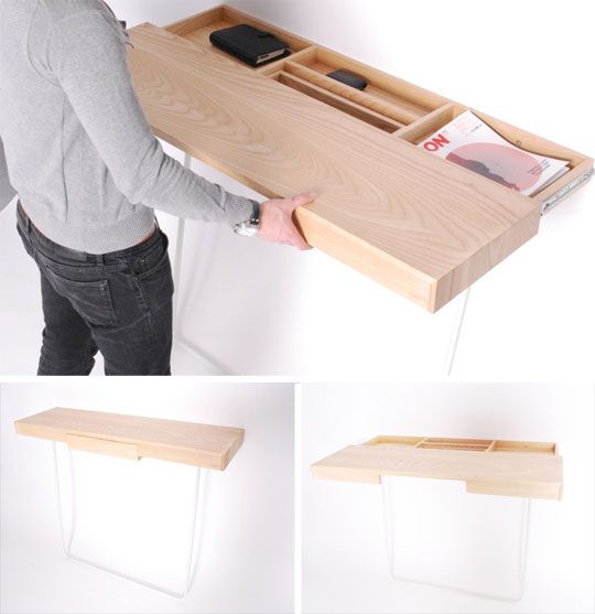 Floating Shelf with Hidden Drawer 540x557