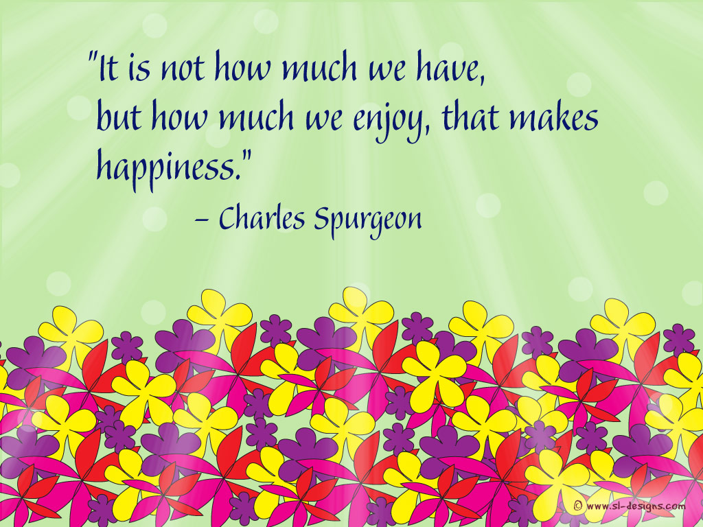 Desktop Wallpaper With Happiness Quote About Life By