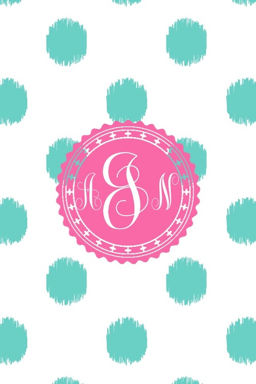 For This Image Include Dots iPhone Monogram Wallpaper And Ikat