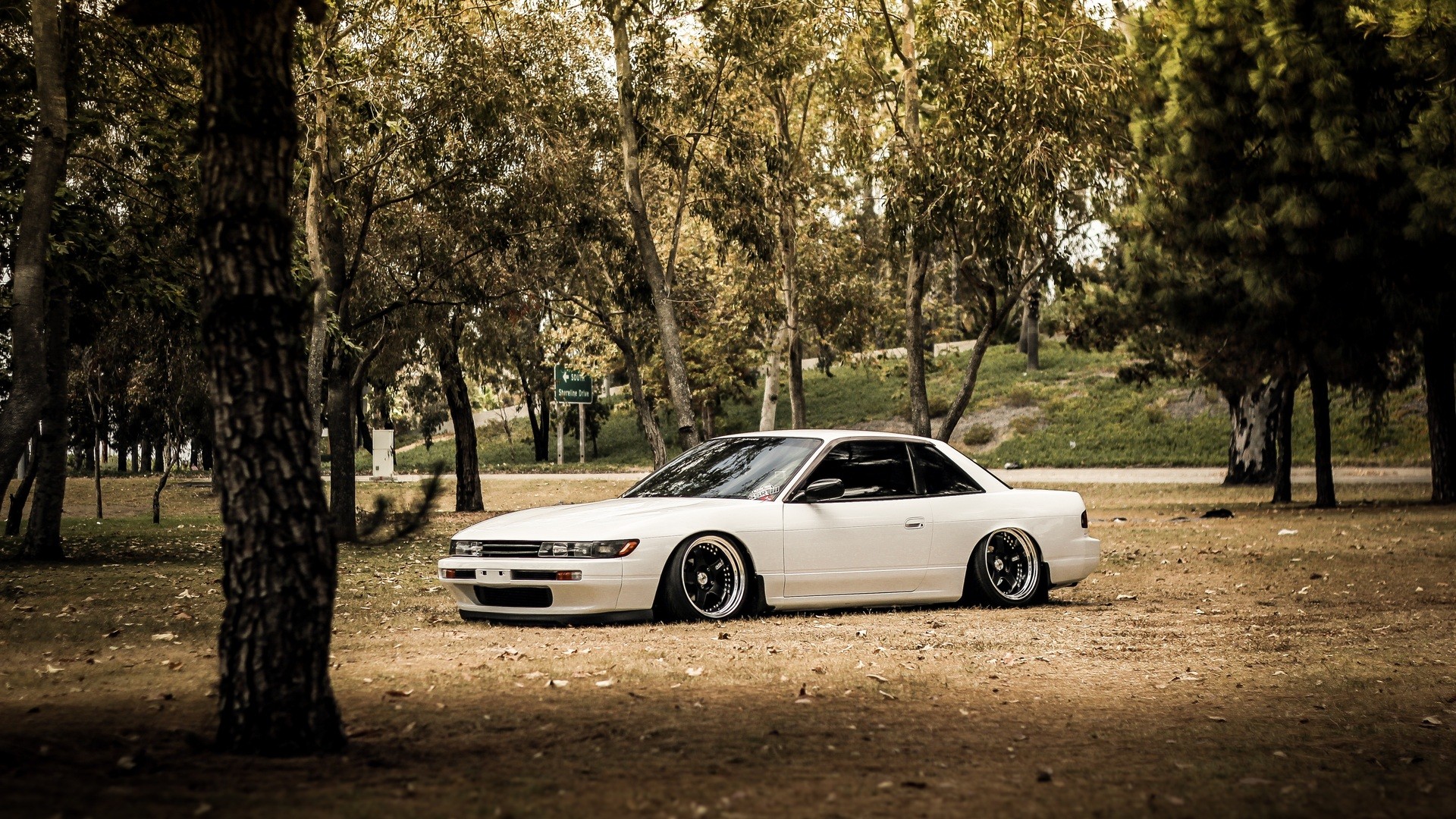 white cars tuned Nissan Silvia S13 stance jdm wallpaper background