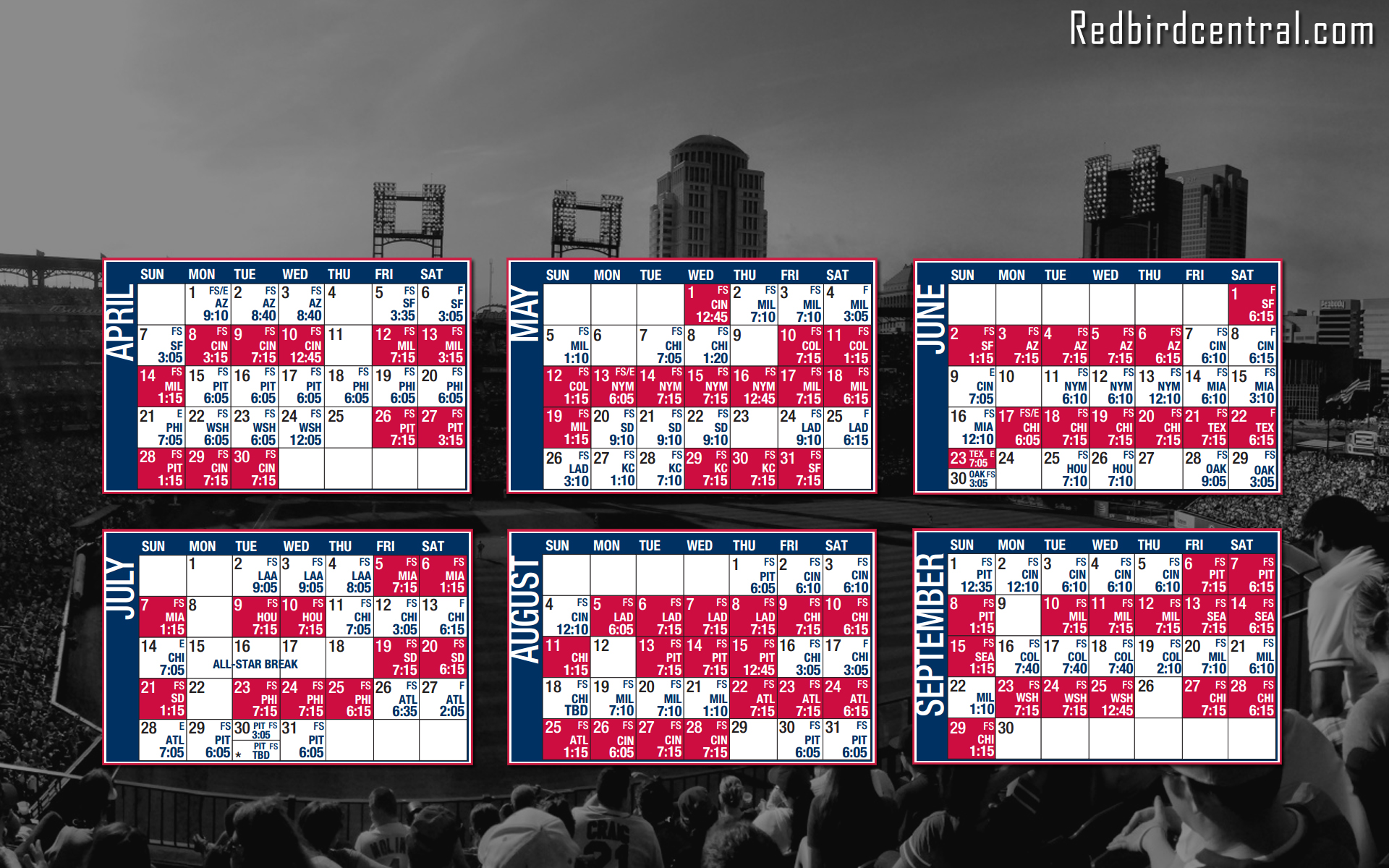 Redbirdcentral St Louis Cardinals Wallpaper Schedule