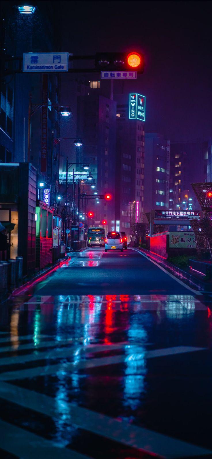 Tokyo By Night Near Asakusa Neon Japon City Wallpaper