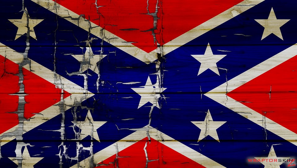 Painted Faded And Cracked Rebel Confederate Flag Decal Style Skin